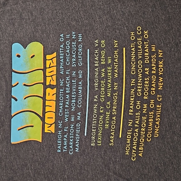 Dave Matthews Band Tour 2021 short sleeve concert tee cities listed EUC - Picture 5 of 5